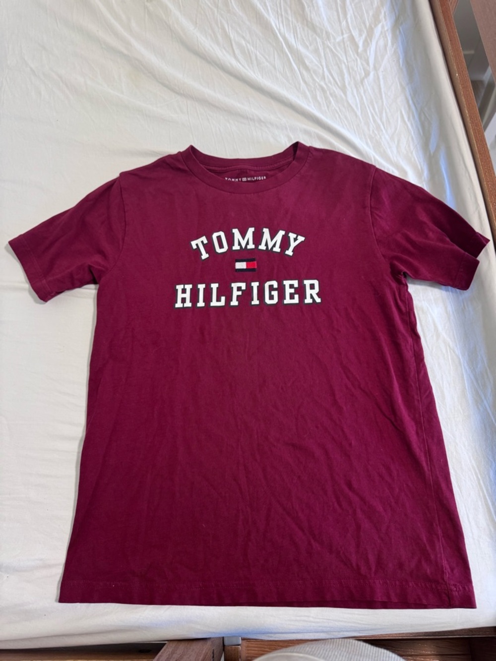 Tommy Hilfiger Kids Burgundy Logo Short Sleeve Tee